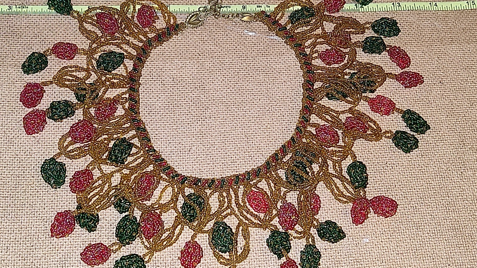 Intricately Hand-beaded Statement Necklace "Sugar… - image 11