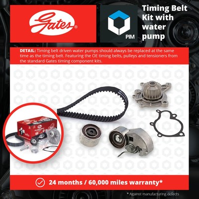 Timing Belt & Water Pump Kit fits HYUNDAI GETZ TB 1.5D 03 to 05 D3EA Set Gates