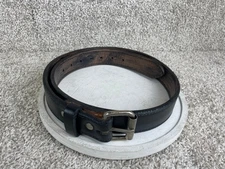 Holsters Dress Belt Mens 37 Leather Metal Buckle Two Tone Black Brown