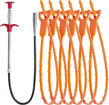 Hair Drain Clog Remover Tool 6 25-Inch Sink Snake 1 24-Inch Drain Cleane