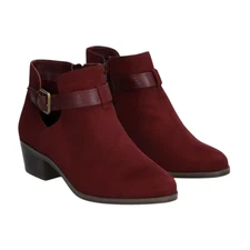 Market & Spruce Odeya Suede Wedge Bootie - Burgundy NEW Size 6.5