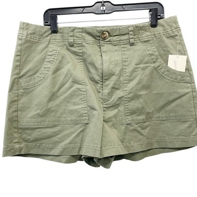 Universal Thread Women's Olive Green High Rise Utility Chino Shorts Size 14