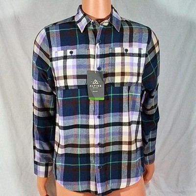 Alpine Design Mens Brushed Flannel Long Sleeve Shirt-King Winter Plaid SZ XL