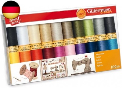 Gutermann GUT_734520-1 Fadenset: Baumwolle C Nr. 50: 20 Stück, Mehrfarbig, NA
