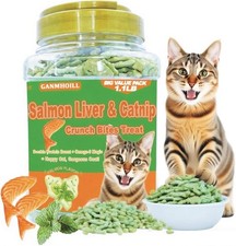 1.1 lb/500g Cat Grass Treats Indoor Cats 17.6 oz Natural Salmon  Catnip Flavor