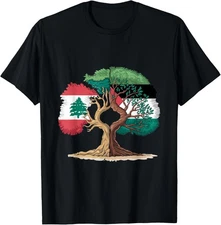 Lebanon Palestine Flag Lebanese Palestinian United T-Shirt