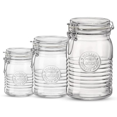 Bormioli Rocco Officina 1825 Variety Pack, Set Of 3 Glass Jars