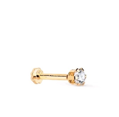 Ohr Piercing Cartilage Ohr Lippe Gold 18k 750 Mls. Zirkonia 3,5 Mm. Stab 1,2 MM