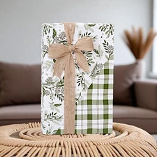 Pine HOLIDAY PLAID Reversible Print 24" Gift WRAPPING Paper Choose Length Amount