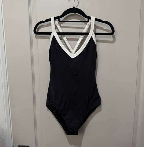 SEAFOLLY ONE PIECE SWIMSUIT Black With White Trim US Size 4 AU Size 8