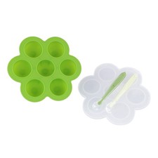 Acorn Baby Green Food Container Freezer Thick with Thin Lid and 2pk Spoons