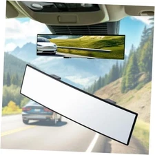  Rear View Mirror, Interior Clip-on Wide Angle Rear View Mirror, white
