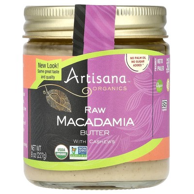 Organics, Raw Macadamia Butter with Cashews, 8 oz (227 g)