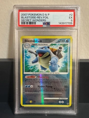 Blastoise 2/132 D&P Secret Wonders Reverse Holo 2007 Pokemon PSA 5