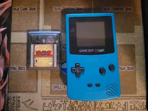 Nintendo Game Boy Color Handheld Game Console - Teal W Yugioh Game Authentic Use
