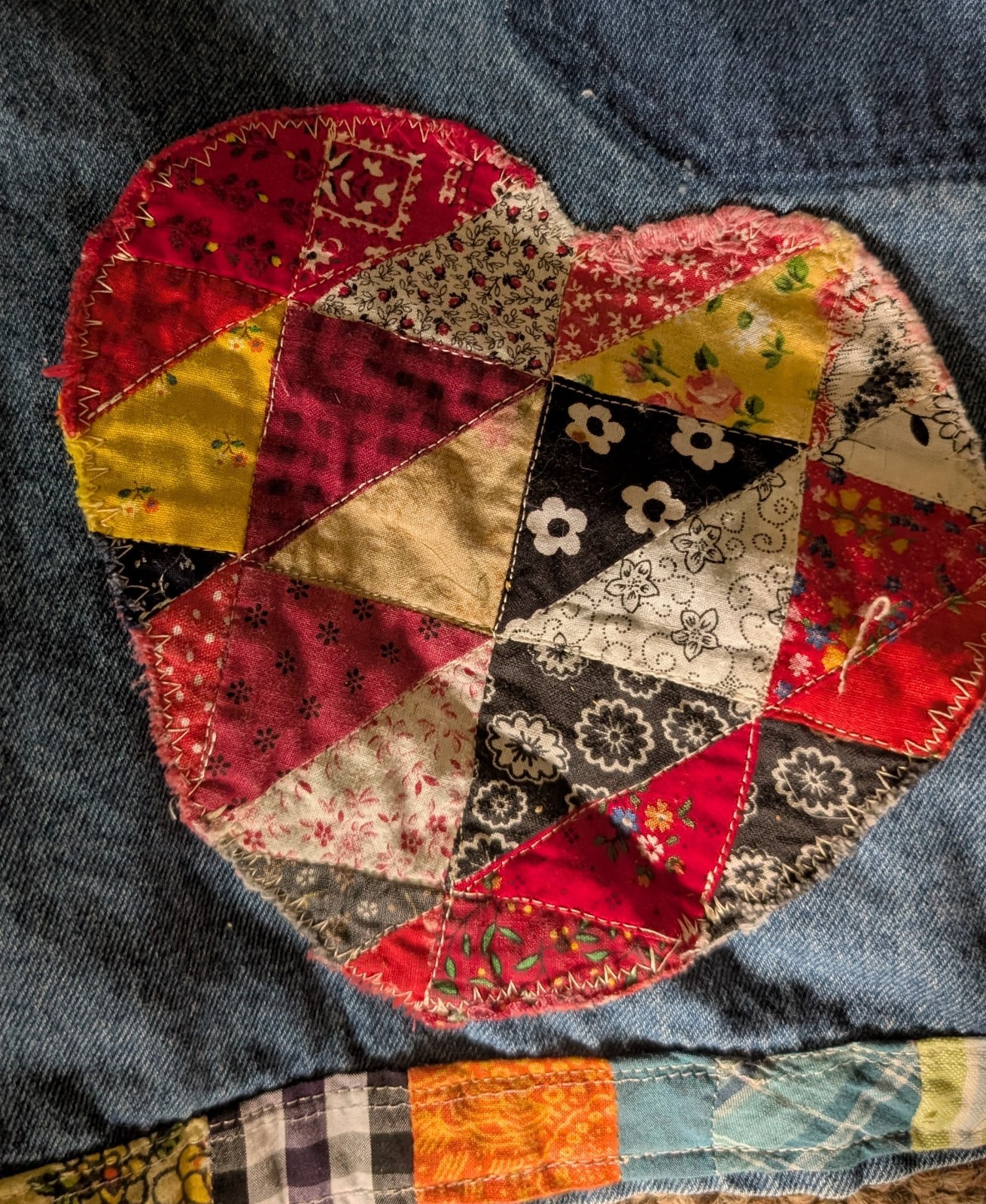 Upcycled, Boho, Patchwork, Plus Size, Denim Short… - image 6