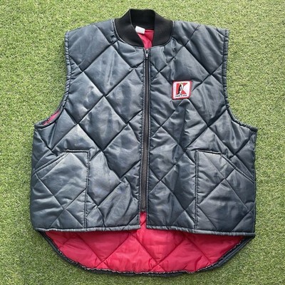 Vintage 80's K Brand Penguin Quilted Vest Puffer Blue Size Medium