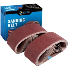 S SATC 3x18 Sanding Belts 20PCS Belt Sander Paper Aluminum Oxide 3 Each of 60...