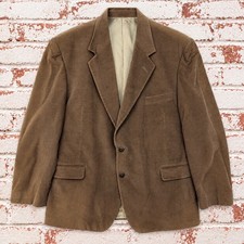 Vintage LL Bean Mens 50R Corduroy Blazer Jacket Brown Cotton Sport Coat USA Made
