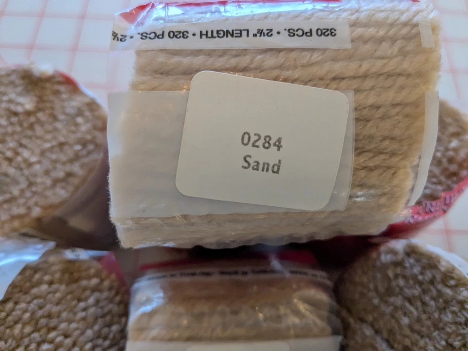 LOT of 7 Mary Maxim Pre-Cut Latch Hook Rug Yarn COLOR " SAND " - Image 2 of 3