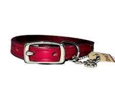 Dog Collar Red Leather Small ½"x10" Circle T Oak Tanned Coastal Pet USA NEW NWT!