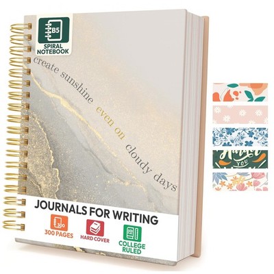 Large Journals for Writing   300 Page Spiral Bound Notebook with Hard Cove