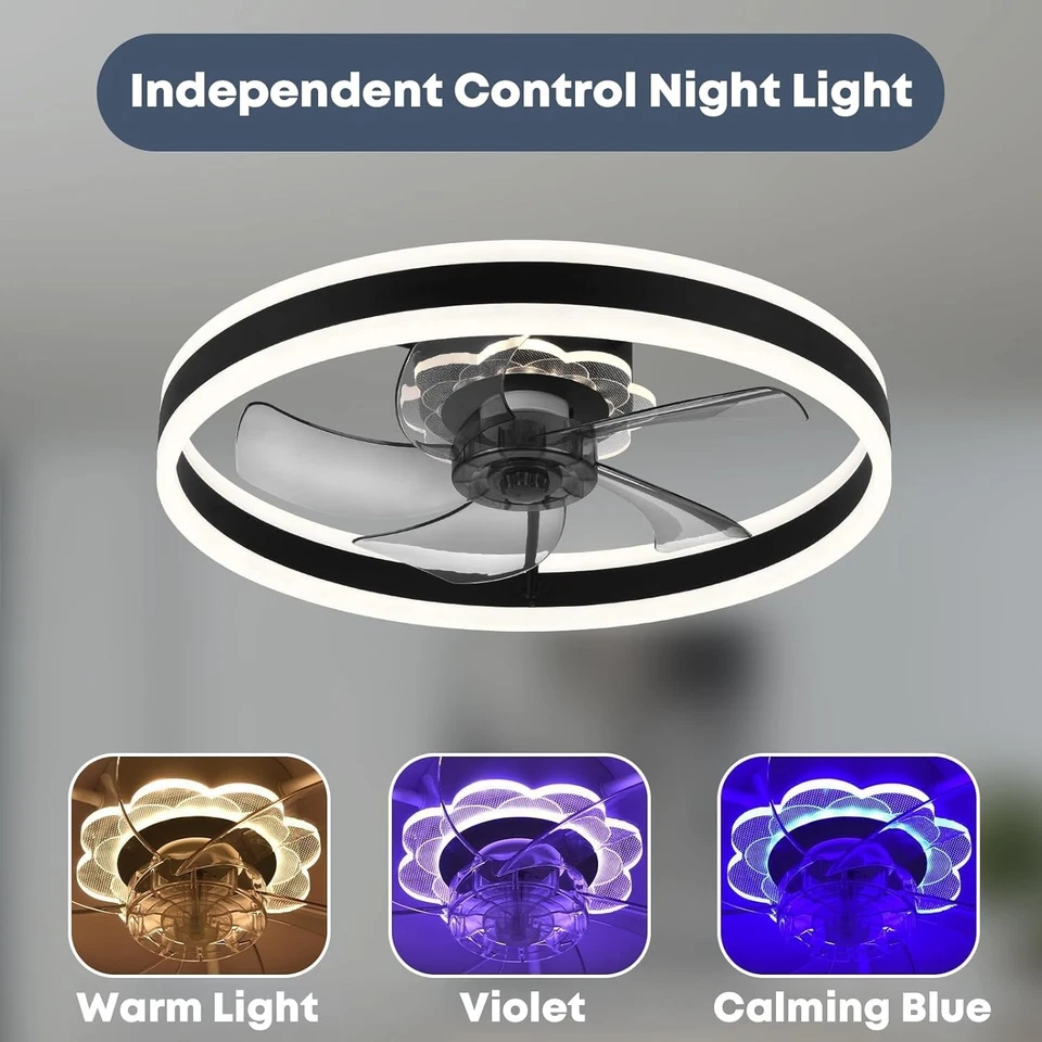 Night Light Ceiling Fan with Remote Control - Image 4 of 4