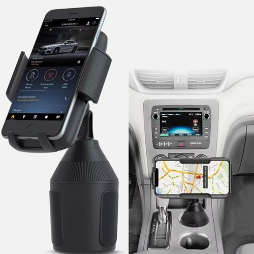 Portabicchieri Auto Supporto Telefono Universale Culla Regolabile Girevole 360° - Foto 1 di 9