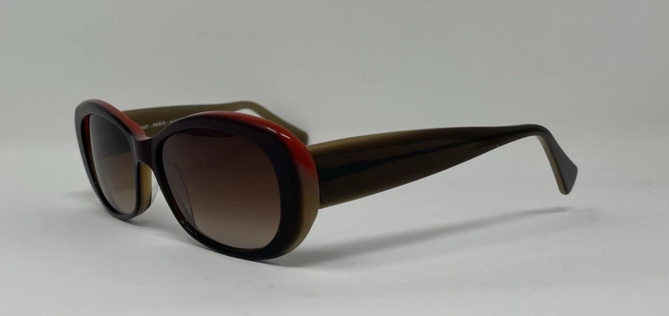 Jean Lafont Nominee 1013 Brown/Red Sunglasses, Brown Gradient Lens. Size 54-14  - Image 2 of 3