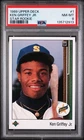 KEN GRIFFEY JR. 1989 UPPER DECK STAR ROOKIE #1 ROOKIE RC PSA 8