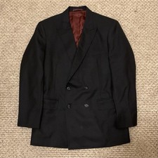 Vintage Men’s Bespoke Double Breasted Navy Blazer 38s 100% Wool Made In USA