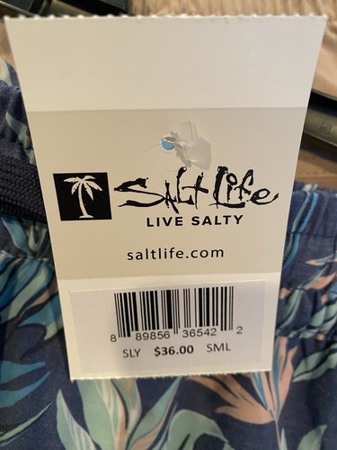 Salt Life Girl’s Boardshorts/Short Tropical Leaf Print NWT Size YM - Picture 3 of 3