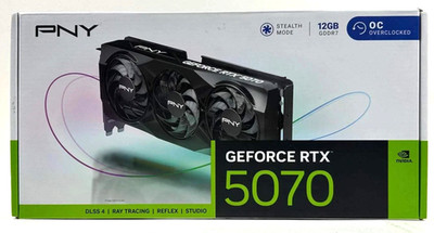 New PNY GeForce RTX 5070 12GB GDDR7 Graphics Card VCG507012TFXPBW1-O