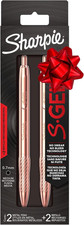 Sharpie S-Gel Pen Copper Metal Body 0.7mm Black Ink 2 Pen 2 Refill