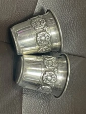 Pair Kiddish Cups Sterling Silver .925 Solid Silver Mint Condition Judiaca