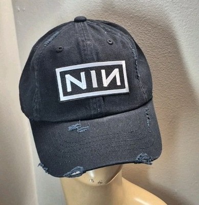 NIN Hat Distressed Premium Black Buckleback NINE INCH NAILS Hat | eBay