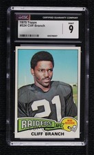 1975 Topps Cliff Branch #524 CGC 9 Mint x0o