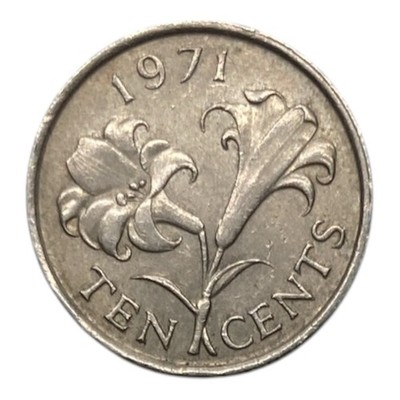 1971 Bermuda 10 Cents Coin - KM# 17