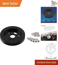 Steering Wheel Hub Adapter Aluminum 6 Hole To 3 Hole Black Universal Fit