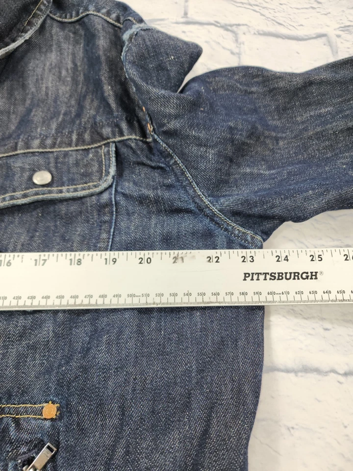 Diesel Denim MENS XXL Jacket Cafe Racer Biker Grunge Dark Wash Linen VINTAGE - Image 3 of 4