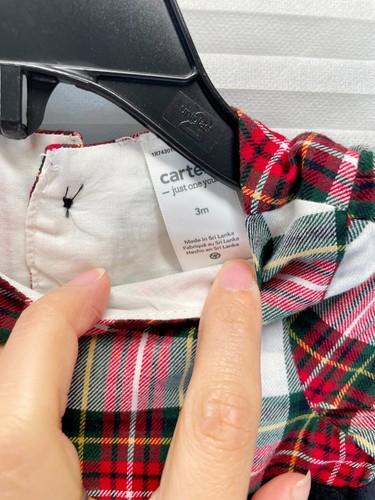 3 Months Carter's Just One You️ Baby Girls' Plaid Dress with Bow - Red/Black - Picture 8 of 10