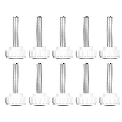 Matt schwarz weiß Schraubenknöpfe 10 Stück M8x35 mm 304 SS Gewinde Kunststoff