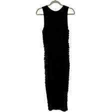 House of CB Scuba Bodycon Dress size Medium Open Lattice Sides Black Sleeveless