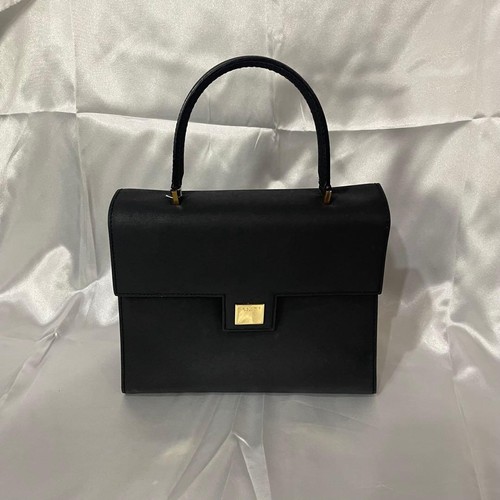 Celine Gancini Handbag Black Classic Leather Used