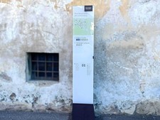 Werbestele, Glas mit Sockel in Rostoptik, H=2200 mm