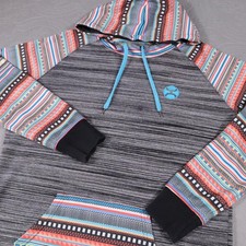 Hooey Hoodie Sweatshirt Mens Large Multicolor Aztec Pullover Kangaroo Western