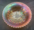 HTF VINTAGE CARNIVAL DUGAN MARIGOLD MALAGA FLARED 8 1/2” BOWL “NOT MANY KNOWN”