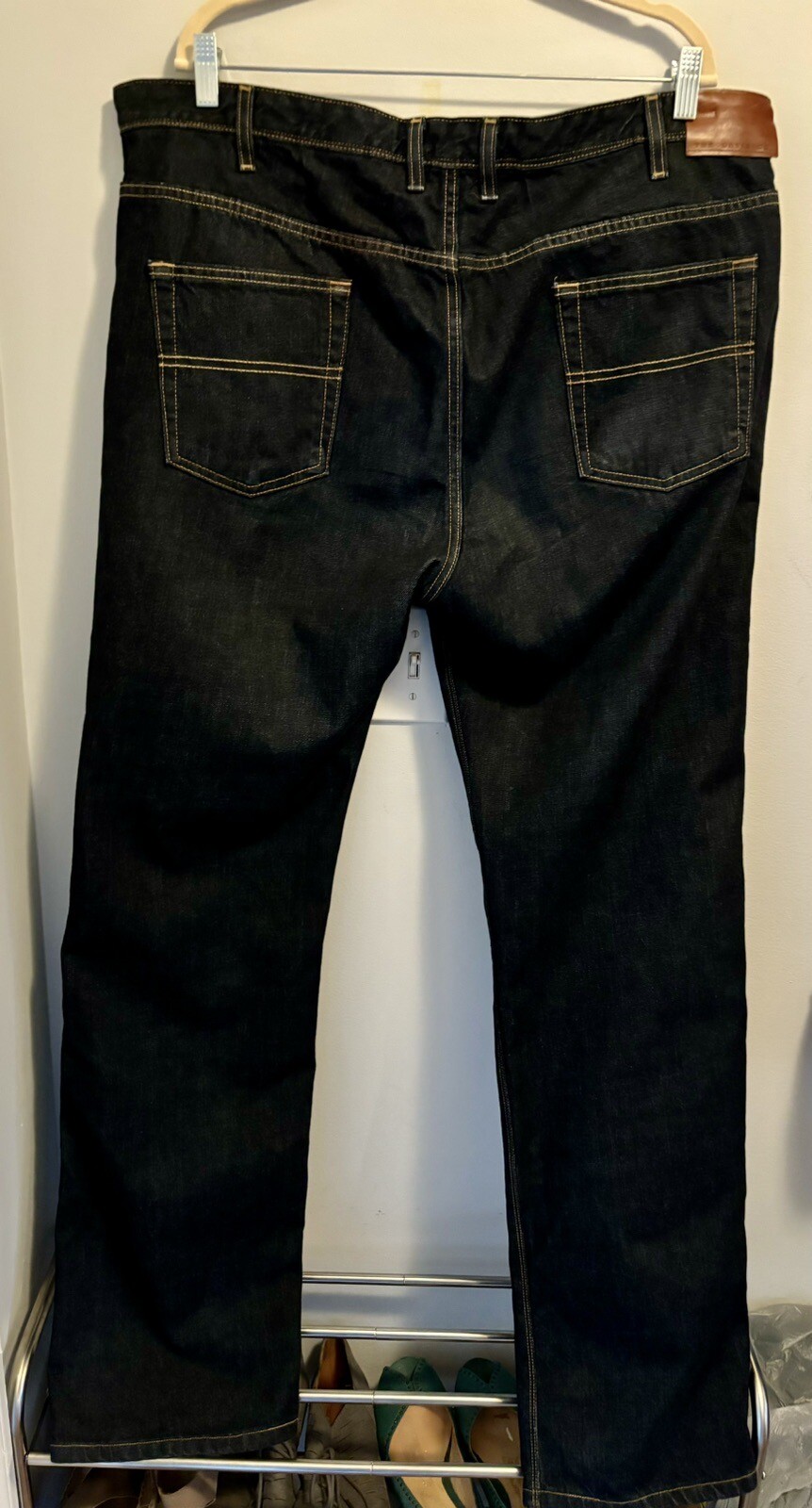 ORVIS 1856 5 Pocket Men's Denim Dark Jeans 40 x 34 Zip Made in USA Well