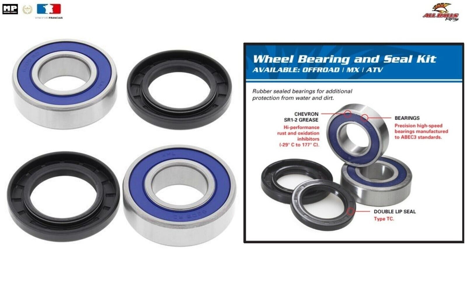 Roulement roue avant GSX 1400 kit réparation avec joint spi pour moto Suzuki GSX1400 02-07