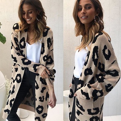 long leopard sweater cardigan